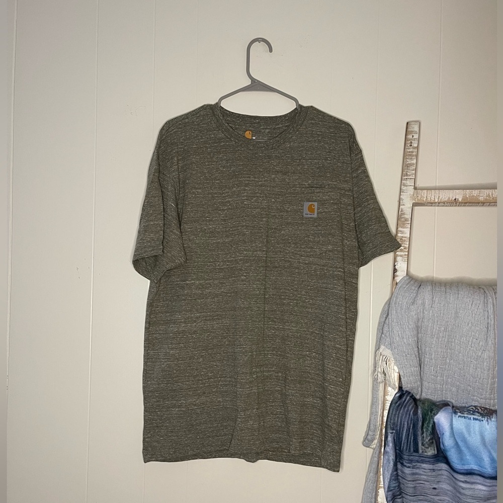 Men’s Carhartt Pocket T-Shirt | Green/Gray | Size M | Like New